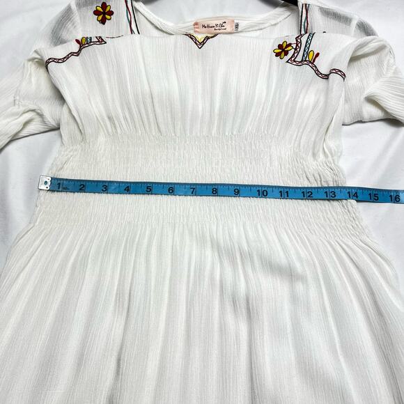 White Embroidered Midi Dress Swim Cover Beach Boho Women's XL China - Picture 7 of 8